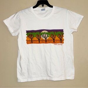 Crazy Shirts Hawaii Original White Palm Springs Graphic Tee Size M